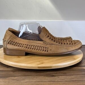 Good Johnston & Murphy Woven Loafers Men's 11.5 M Tan Sheepskin 20-0562